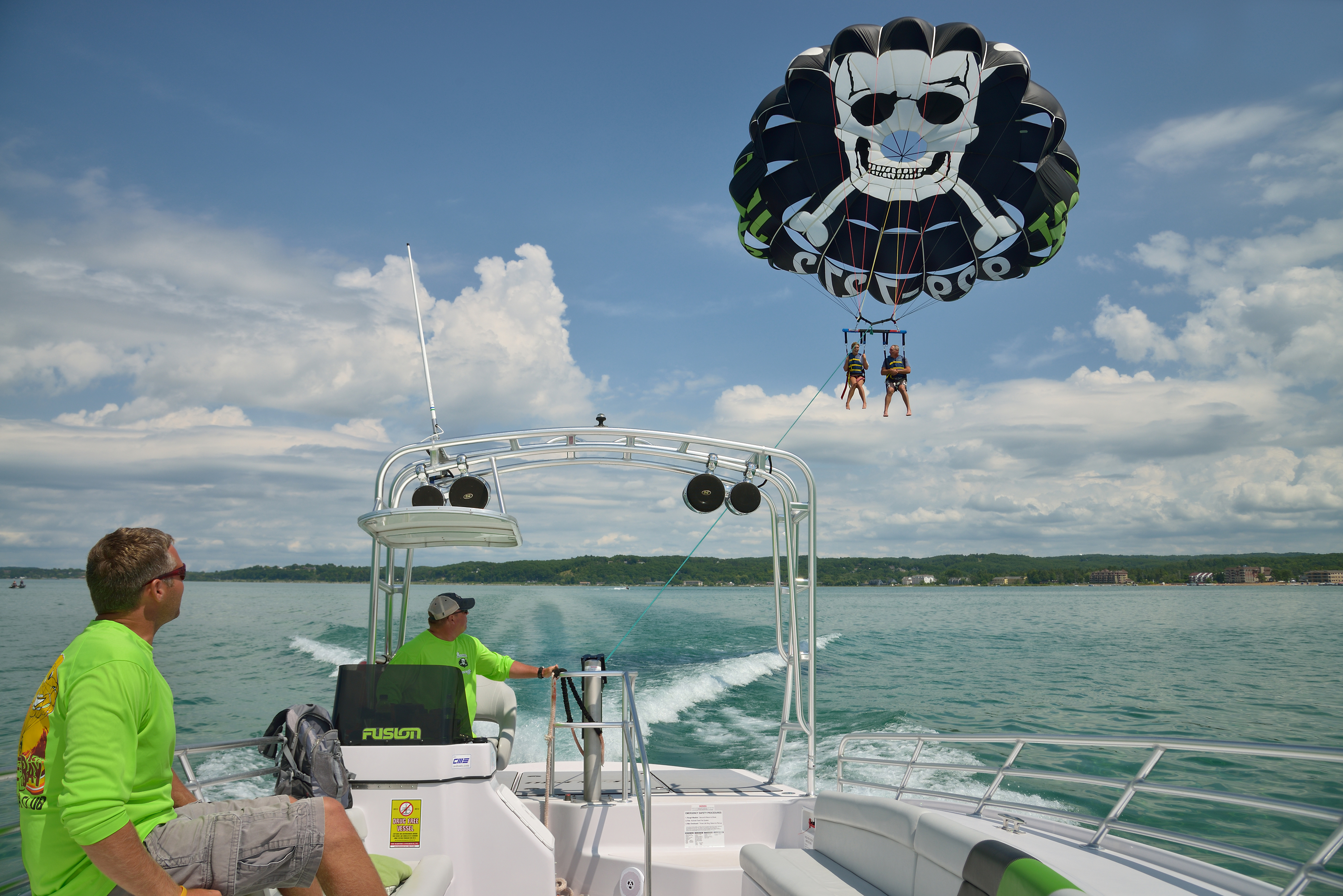 Traverse Bay Parasailing Boat View